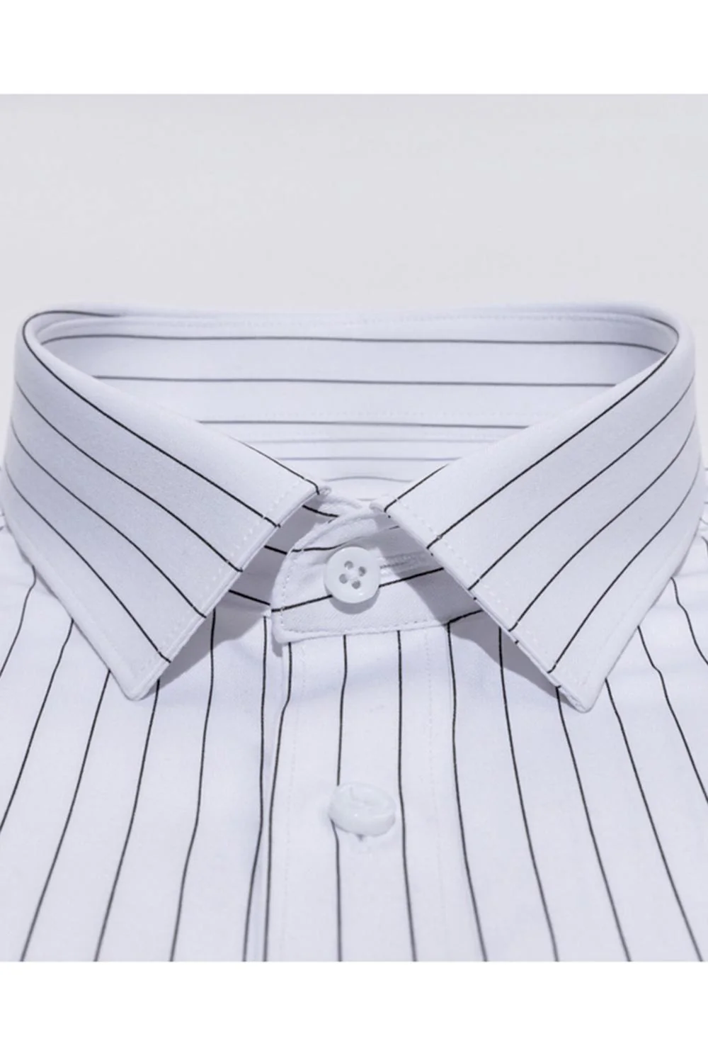 White Stripe Slim Fit Long Sleeves Men's Suits Shirt - Image 3