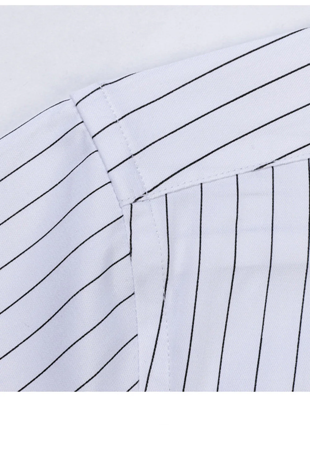 White Stripe Slim Fit Long Sleeves Men's Suits Shirt - Image 5
