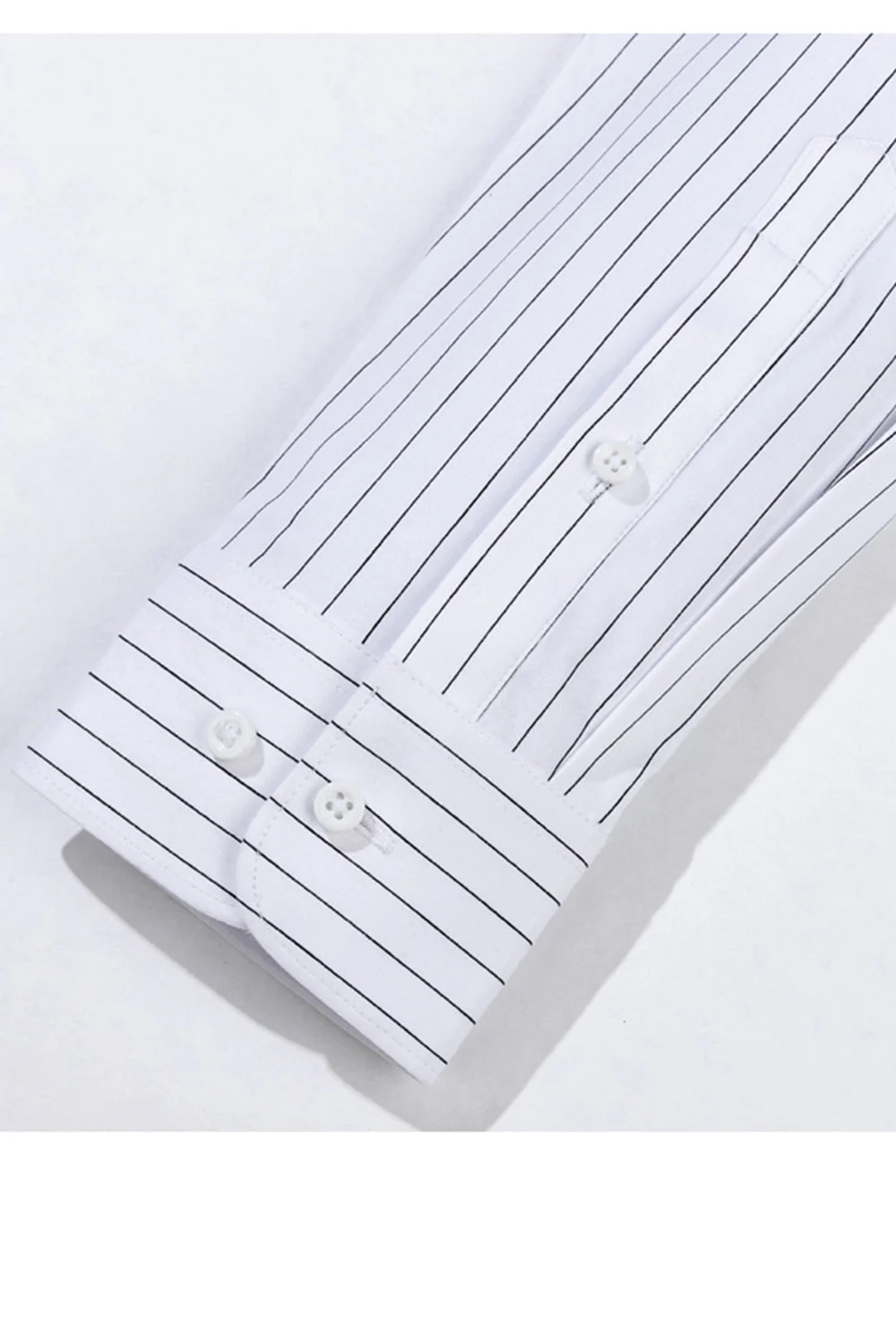 White Stripe Slim Fit Long Sleeves Men's Suits Shirt - Image 7