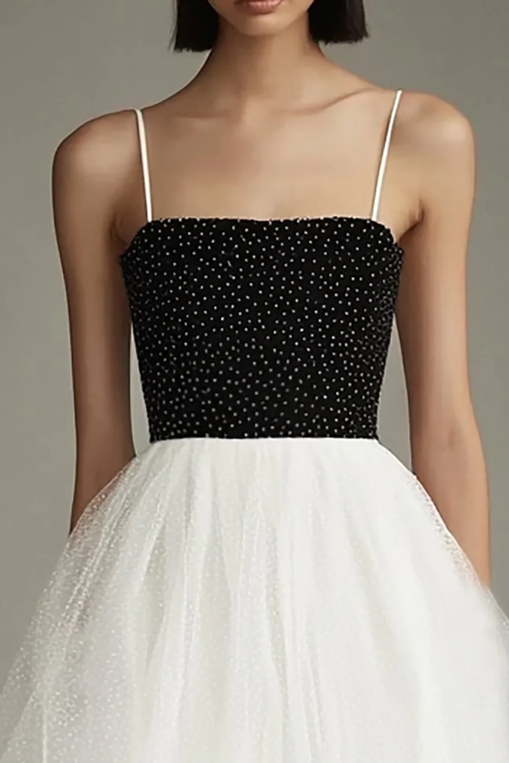 White Tulle A Line Short Graduation Dress - Image 2