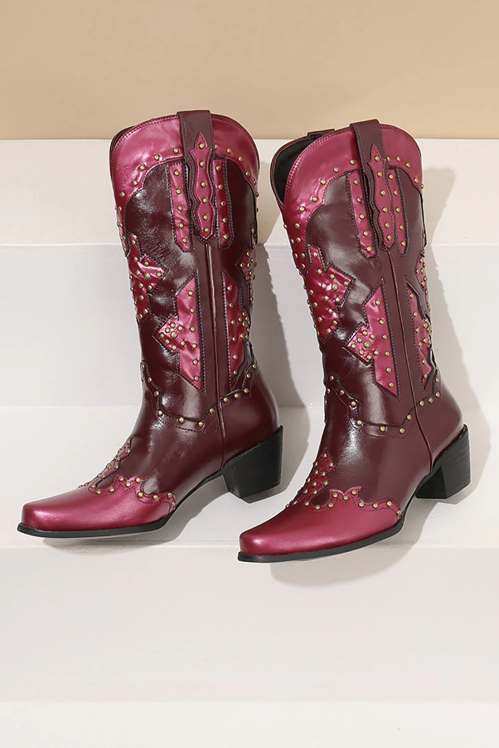 Women's Embroidered Blue Pointed Toe Calf High Cowgirl Boots - Image 7