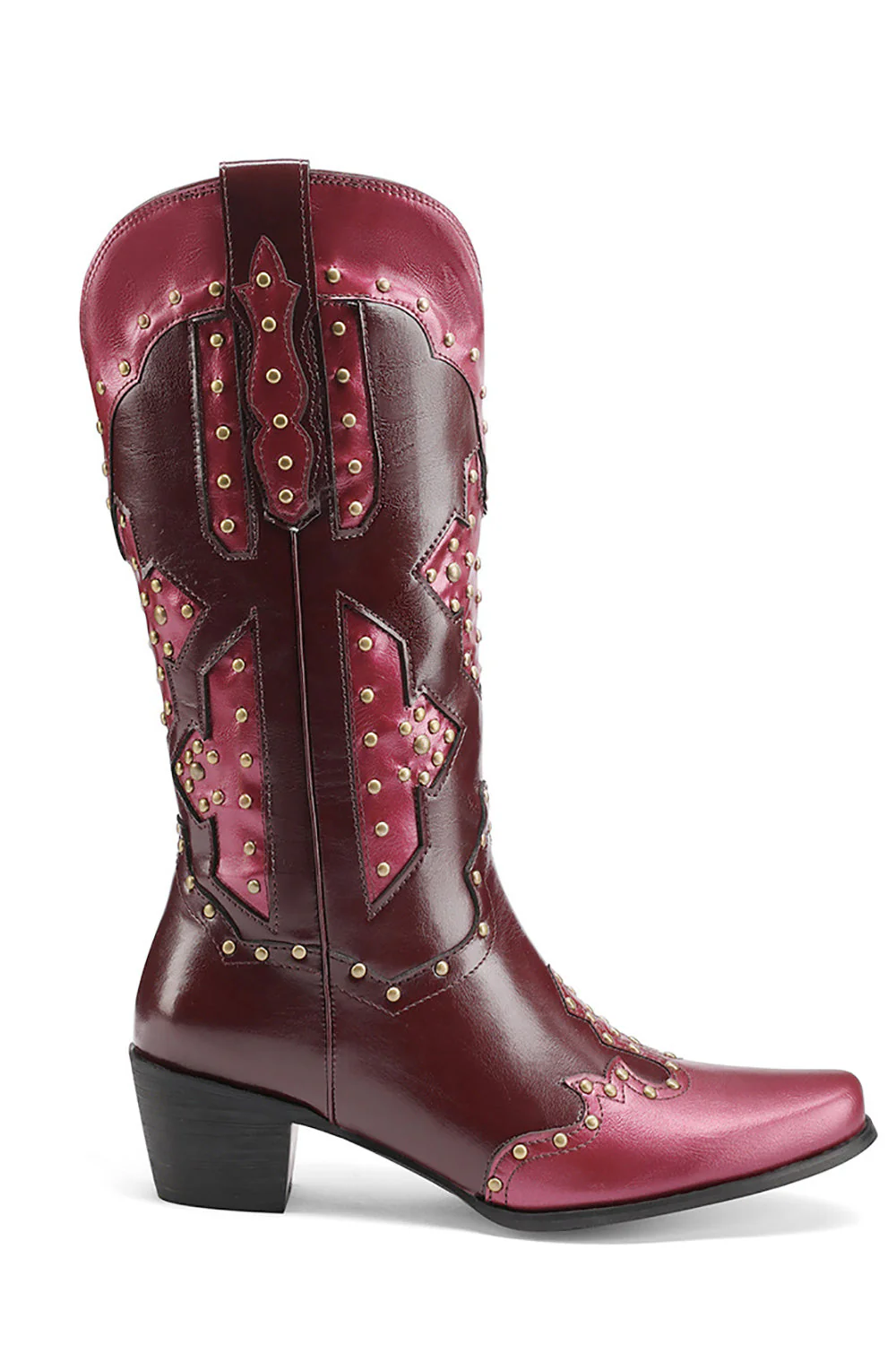 Women's Embroidered Blue Pointed Toe Calf High Cowgirl Boots - Image 9