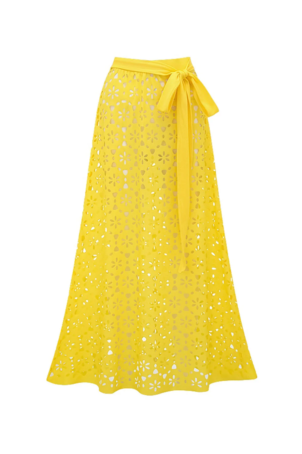 Yellow 2 Piece V-Neck Cut Out Swimsuit with Beach Dress - Image 4