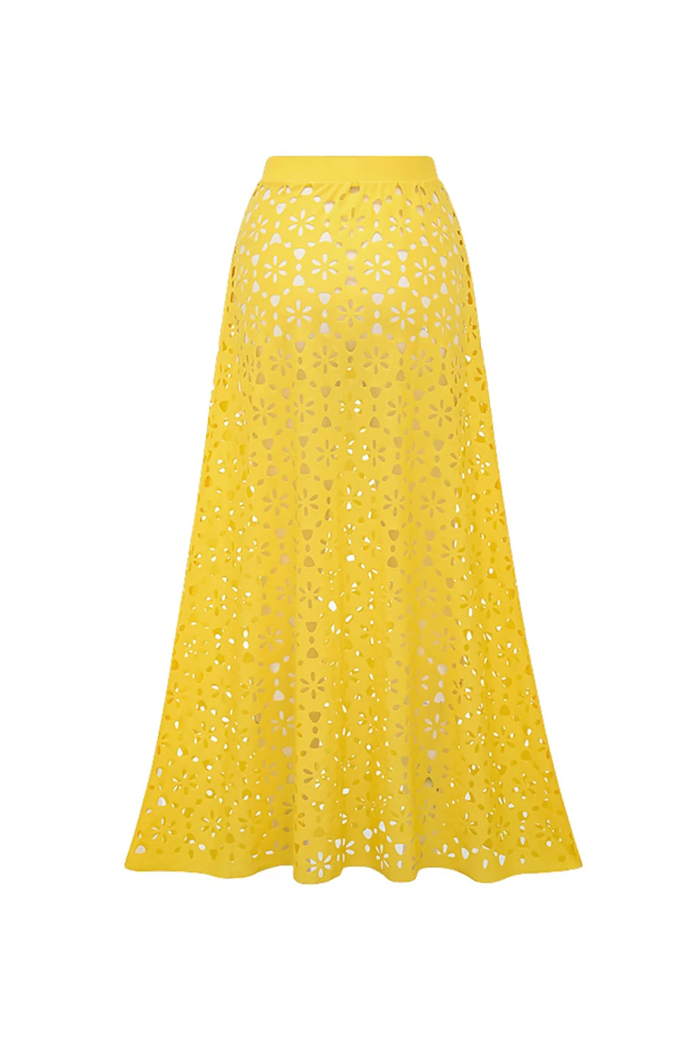 Yellow 2 Piece V-Neck Cut Out Swimsuit with Beach Dress - Image 5
