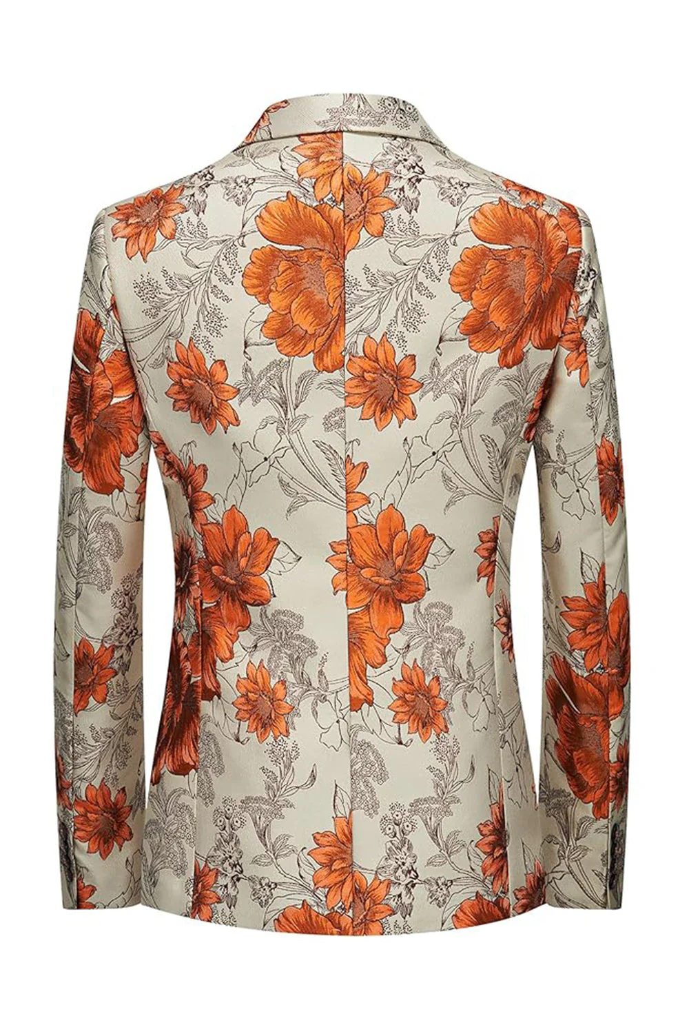 Yellow Floral 2-Piece One Button Notched Lapel Men's Prom Suits - Image 19