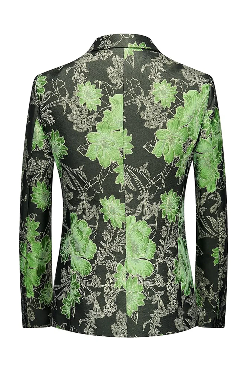 Yellow Floral 2-Piece One Button Notched Lapel Men's Prom Suits - Image 23