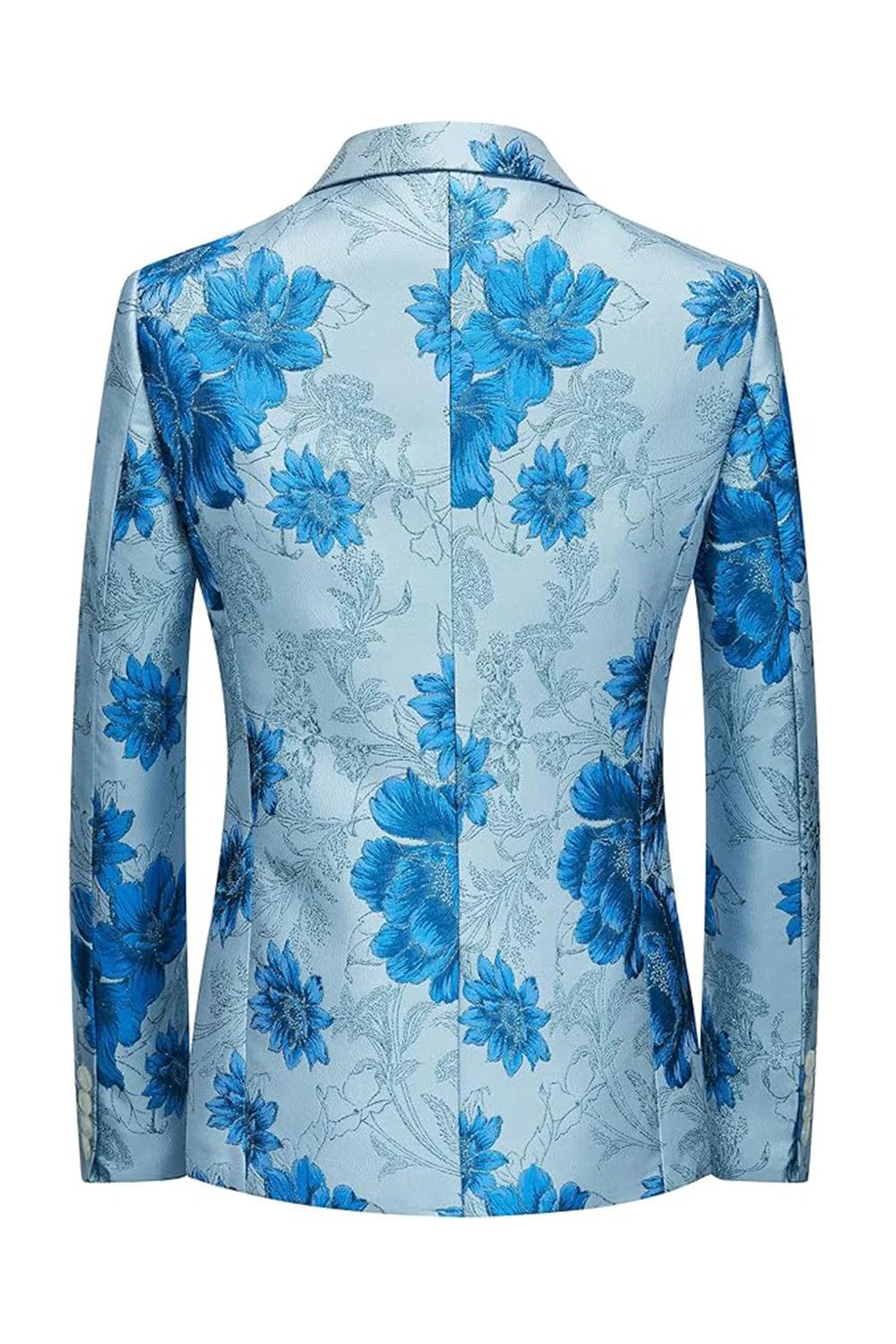 Yellow Floral 2-Piece One Button Notched Lapel Men's Prom Suits - Image 6