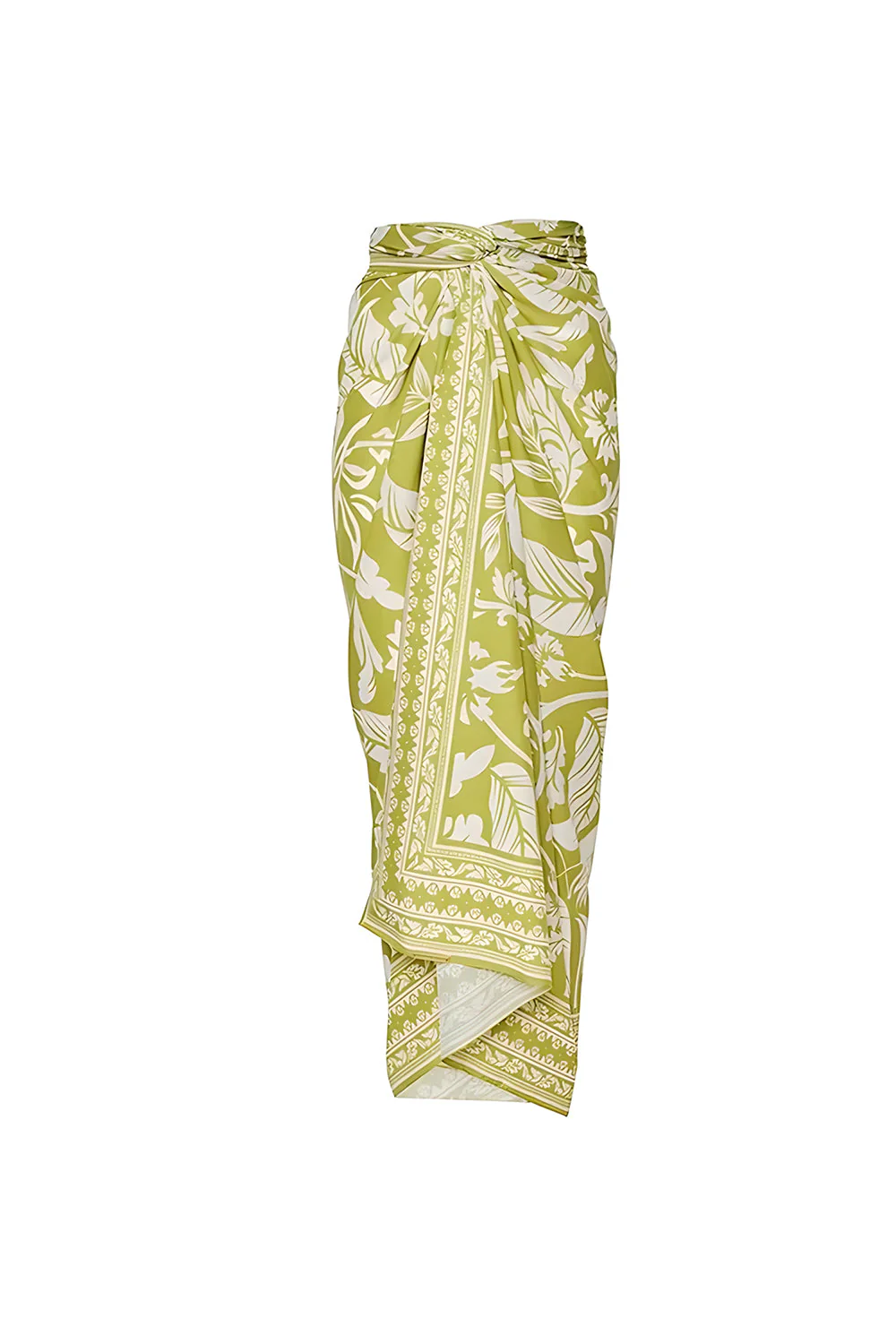 Yellow Halter Cut Out 2 Piece Swimsuit with Cover Up - Image 4