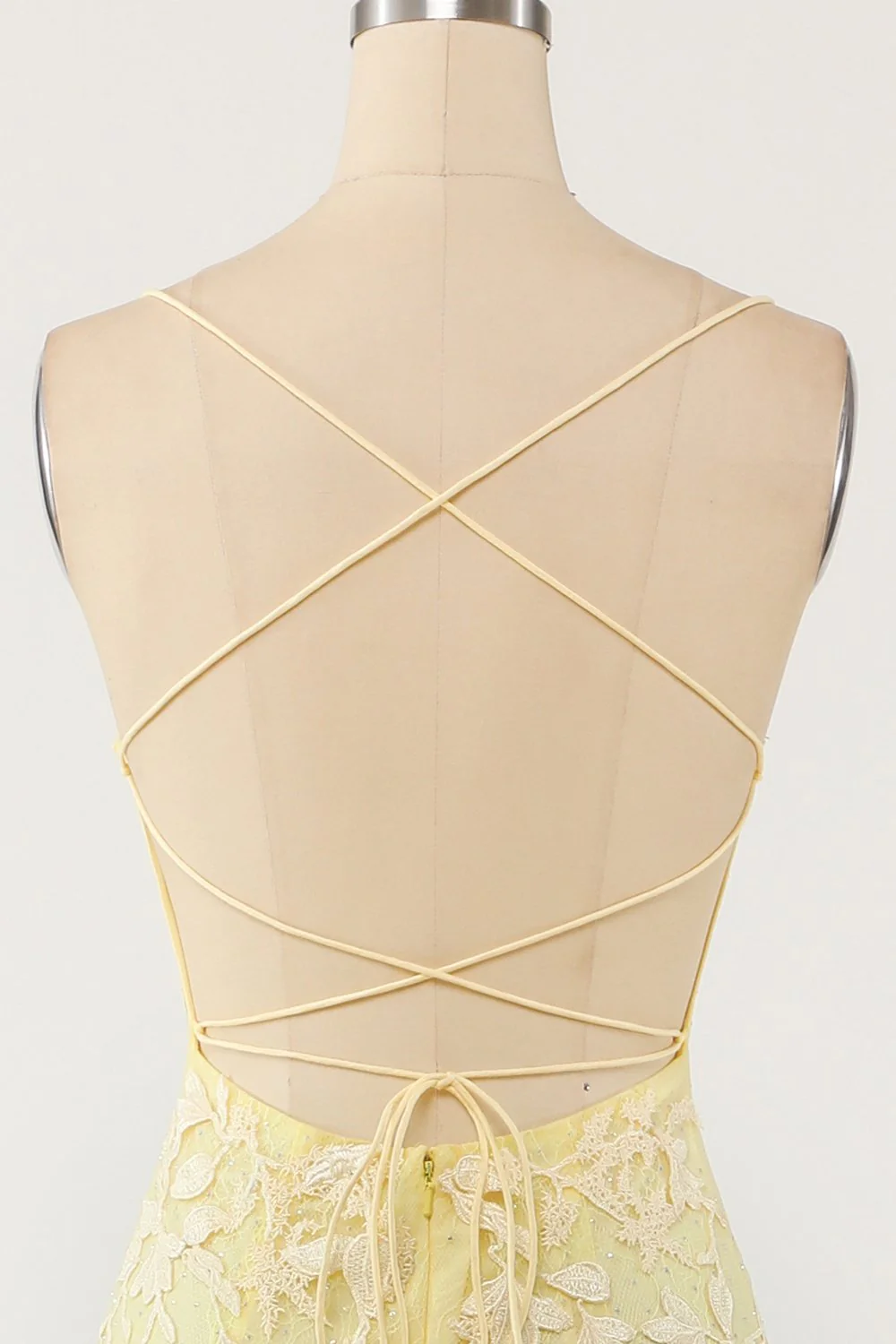 Yellow Mermaid Long Prom Dress with Appliques - Image 5