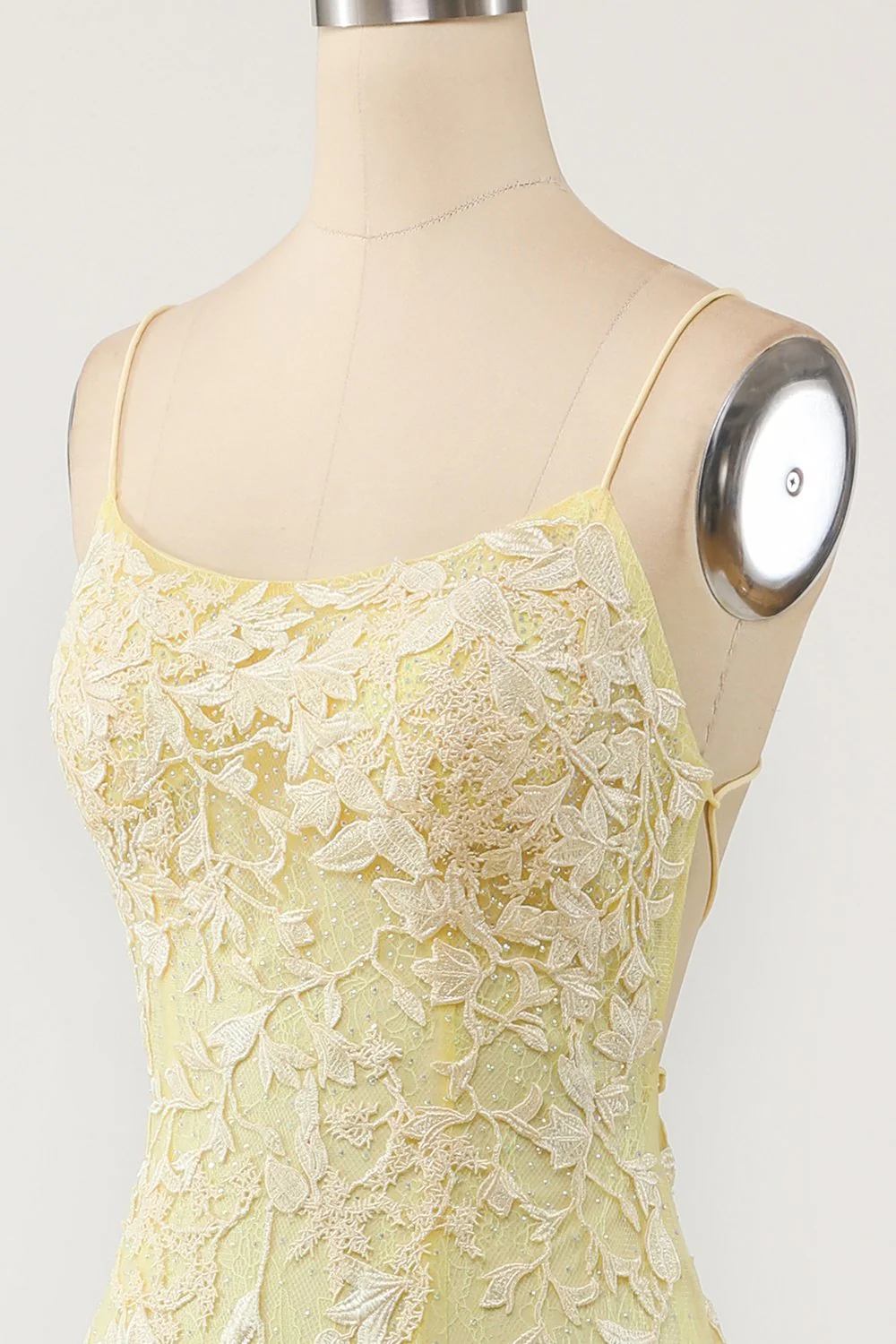 Yellow Mermaid Long Prom Dress with Appliques - Image 6