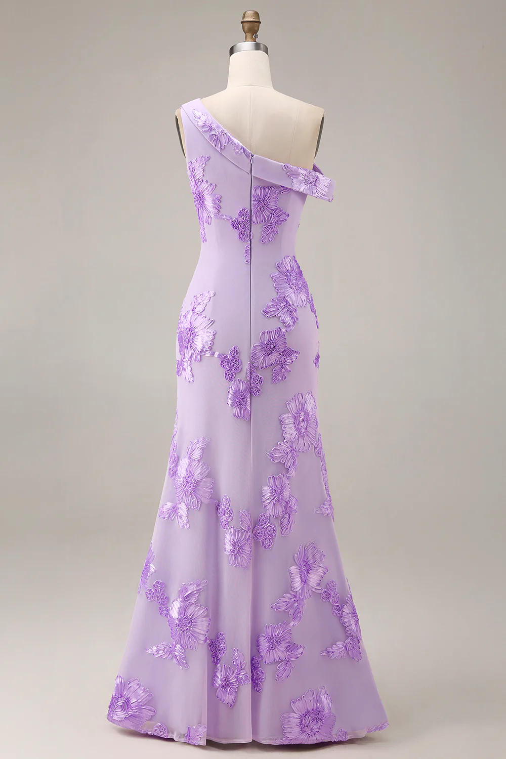 Yellow One Shoulder Sheath Embroidered Long Prom Dress - Image 14