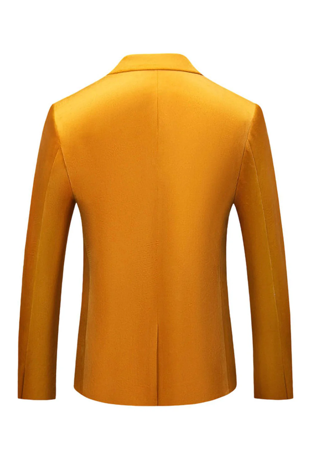 Yellow Peak Lapel One Button Prom Blazer - Image 2