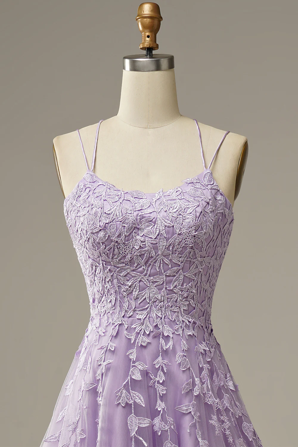 Appliques PurpleTulle Prom Dress - Image 6